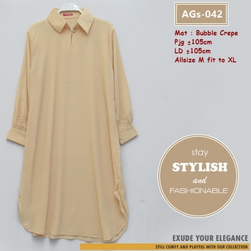AGs-042  Atasan Tunik Bubble Crepe