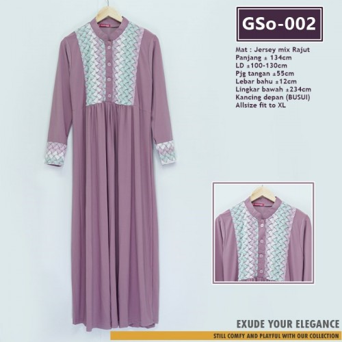 GSo-002 Gamis Jersey mix Rajut