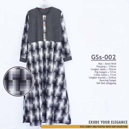 GSs-002 Gamis Semi Woll Kombinasi