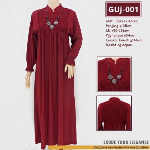 GUj-001 Gamis jersey Resleting /probreastfeeding