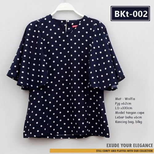 BKt-002 Blouse wanita model lengan cape