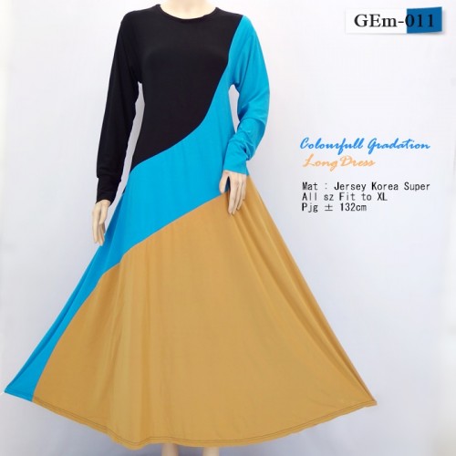 GEm-011 Gamis Payung Kombinasi