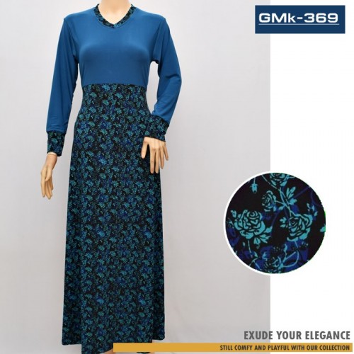 GMk-369 Gamis jersey kombinasi