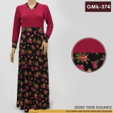 GMk-374 Gamis jersey kombinasi