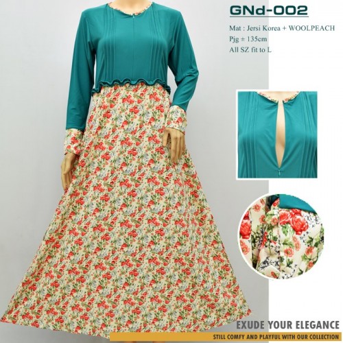 GNd-002 Gamis Kombinasi Resleting