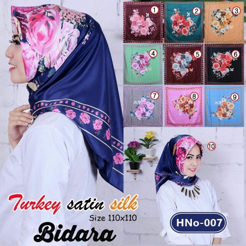 HNo-007 HIJAB SATIN SILK BIDARA 